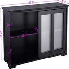 Meuble de rangement de buffet empilable – 41,9P x 13L x 24,5H