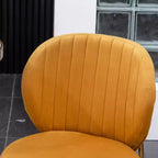 Chaise de salle à manger Roundhill Furniture Amoa contemporaine en velours rembourré, jaune, ensemble de 2