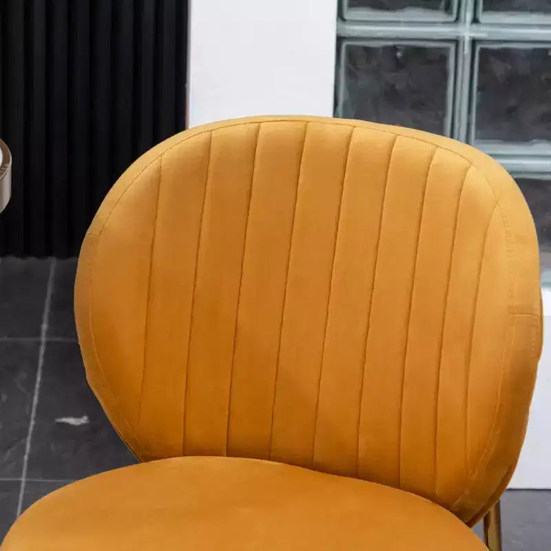 Chaise de salle à manger Roundhill Furniture Amoa contemporaine en velours rembourré, jaune, ensemble de 2