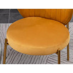 Chaise de salle à manger Roundhill Furniture Amoa contemporaine en velours rembourré, jaune, ensemble de 2
