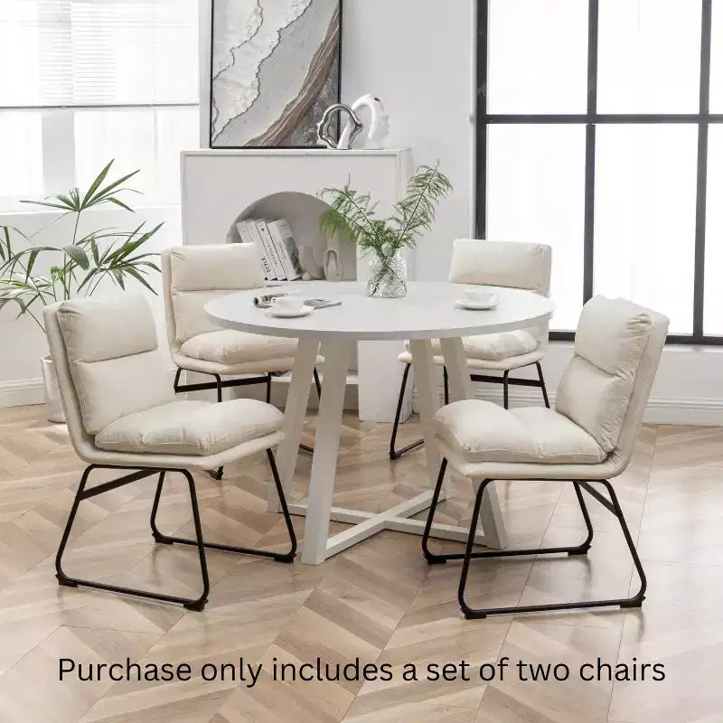 Chaises de salle à manger capitonnées contemporaines Milos de Roundhill Furniture, lot de 2