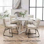 Chaises de salle à manger capitonnées contemporaines Milos de Roundhill Furniture, lot de 2