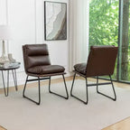 Chaises de salle à manger capitonnées contemporaines Milos de Roundhill Furniture, lot de 2