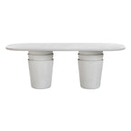 Table de salle à manger ovale 83 en béton Margot gris clair effet faux plâtre pour intérieur/extérieur