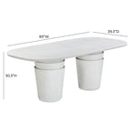 Table de salle à manger ovale 83 en béton Margot gris clair effet faux plâtre pour intérieur/extérieur