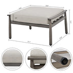 Ensemble de conversation d'extérieur 6 pièces en aluminium, canapé 2 places avec table basse et coussins