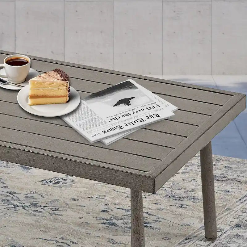 Ensemble de conversation d'extérieur 6 pièces en aluminium, canapé 2 places avec table basse et coussins
