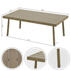 Ensemble de conversation d'extérieur 6 pièces en aluminium, canapé 2 places avec table basse et coussins