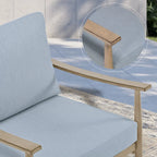Ensemble de conversation d'extérieur 6 pièces en aluminium, canapé 2 places avec table basse et coussins