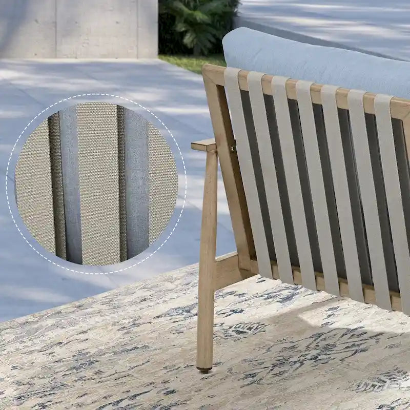 Ensemble de conversation d'extérieur 6 pièces en aluminium, canapé 2 places avec table basse et coussins