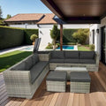 Ensemble de mobilier de jardin 8 pièces en rotin tressé pour l'extérieur