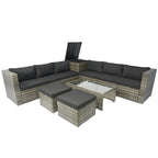 Ensemble de mobilier de jardin 8 pièces en rotin tressé pour l'extérieur