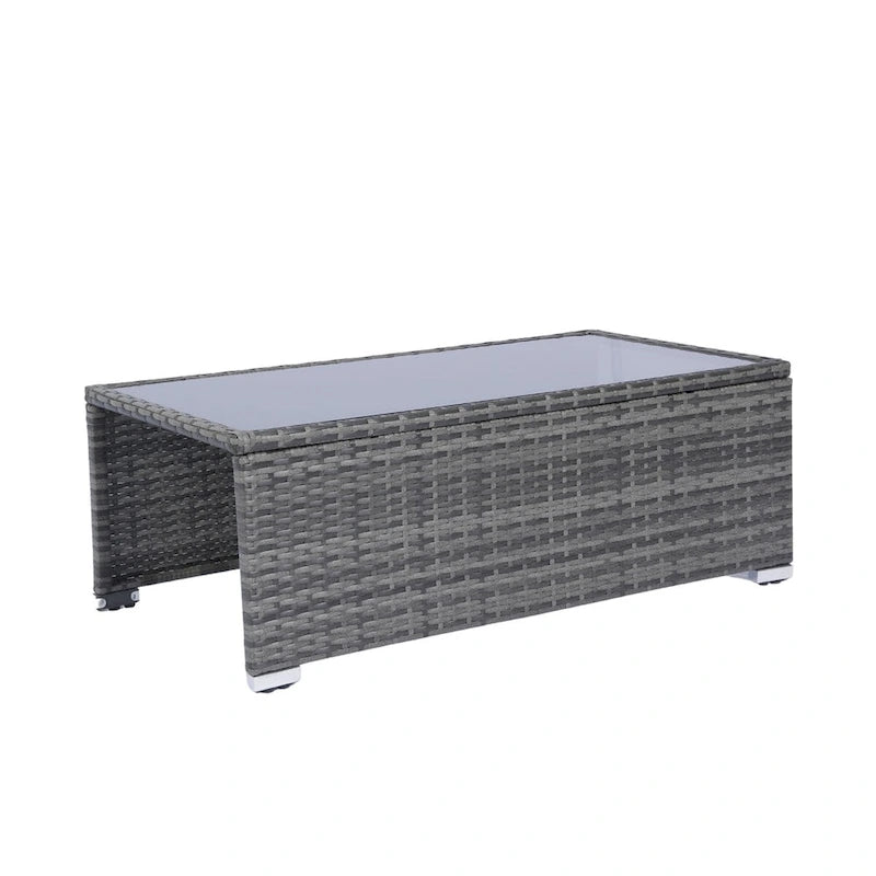 Ensemble de mobilier de jardin 8 pièces en rotin tressé pour l'extérieur