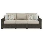 Canapé d'extérieur Coastline Bay marron avec coussin Signature Design by Ashley – 97,38 L x 36 P x 36 H