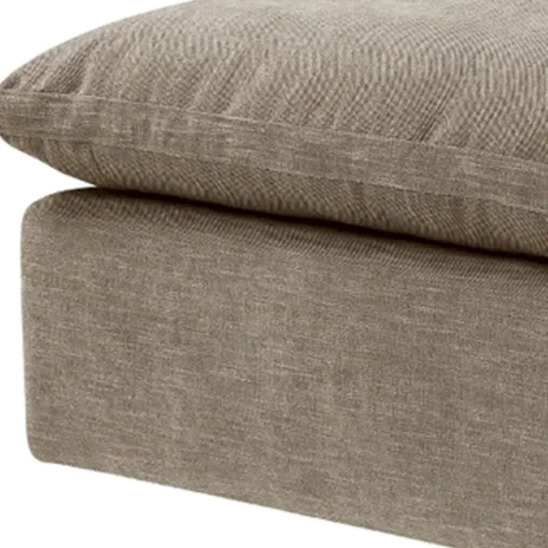 Pouf carré Scott 37 pouces, coussin supérieur amovible, beige