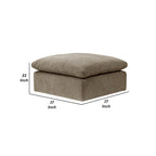Pouf carré Scott 37 pouces, coussin supérieur amovible, beige