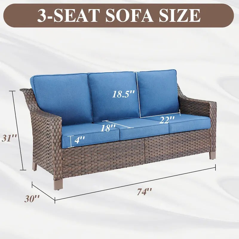 Ensemble de mobilier de patio extérieur pour jardin et véranda - Marron