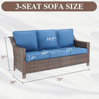Ensemble de mobilier de patio extérieur pour jardin et véranda - Marron