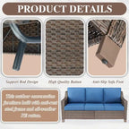 Ensemble de mobilier de patio extérieur pour jardin et véranda - Marron