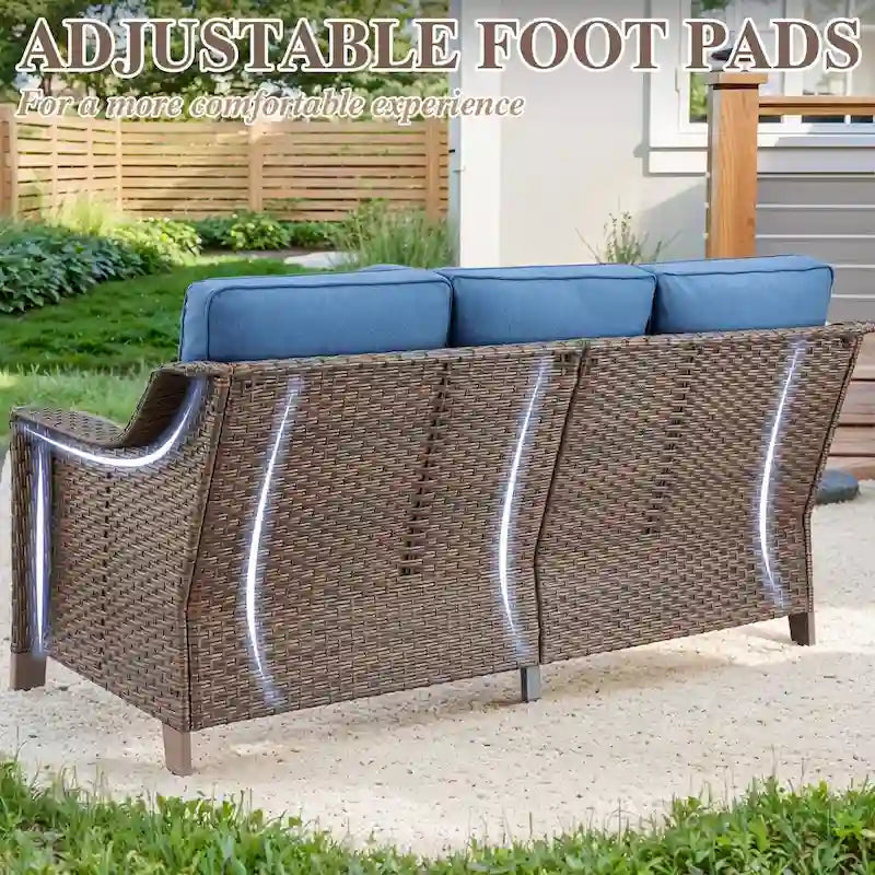 Ensemble de mobilier de patio extérieur pour jardin et véranda - Marron