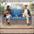 Ensemble de mobilier de patio extérieur pour jardin et véranda - Marron