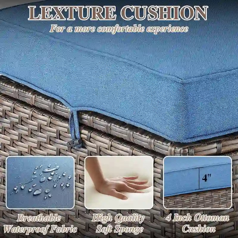 Ensemble de mobilier de patio extérieur pour jardin et véranda - Marron