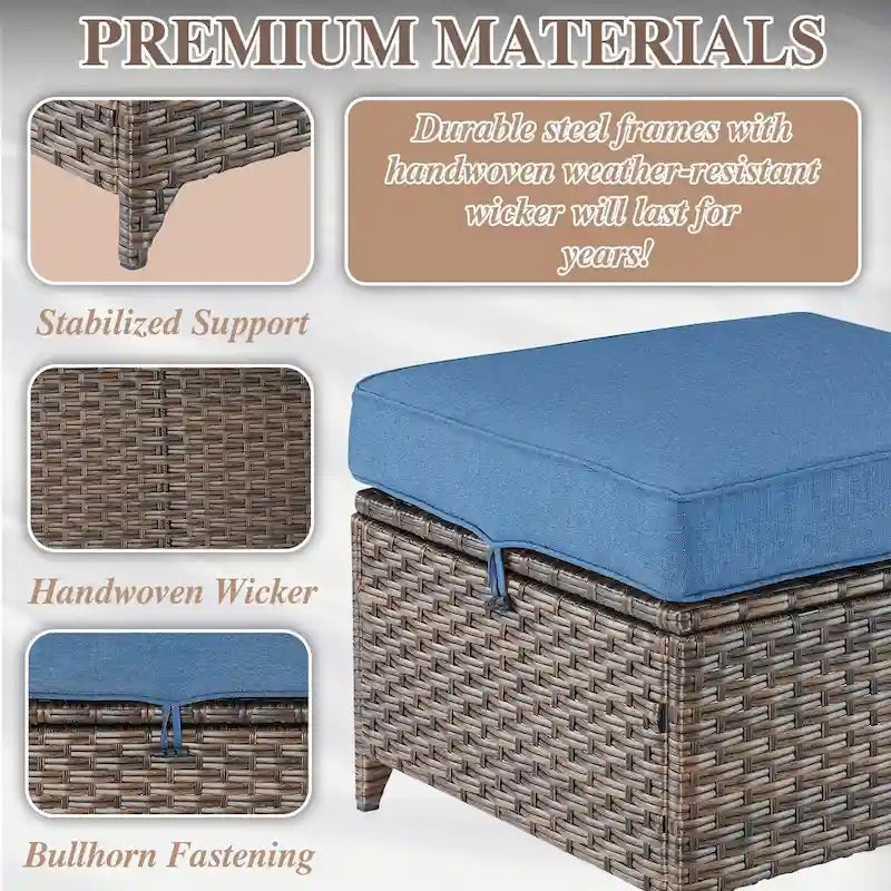 Ensemble de mobilier de patio extérieur pour jardin et véranda - Marron