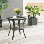 Ensemble de mobilier de patio extérieur pour jardin et véranda - Marron