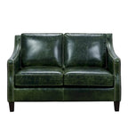 Causeuse en cuir pleine fleur vert vieilli Essex