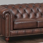 Canapé Chesterfield en cuir pleine fleur Hydeline Alton Bay