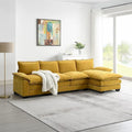 Canapé d'angle en chenille 5 places en forme de L avec chaise longue réversible et fonction couchage pour salon, appartement