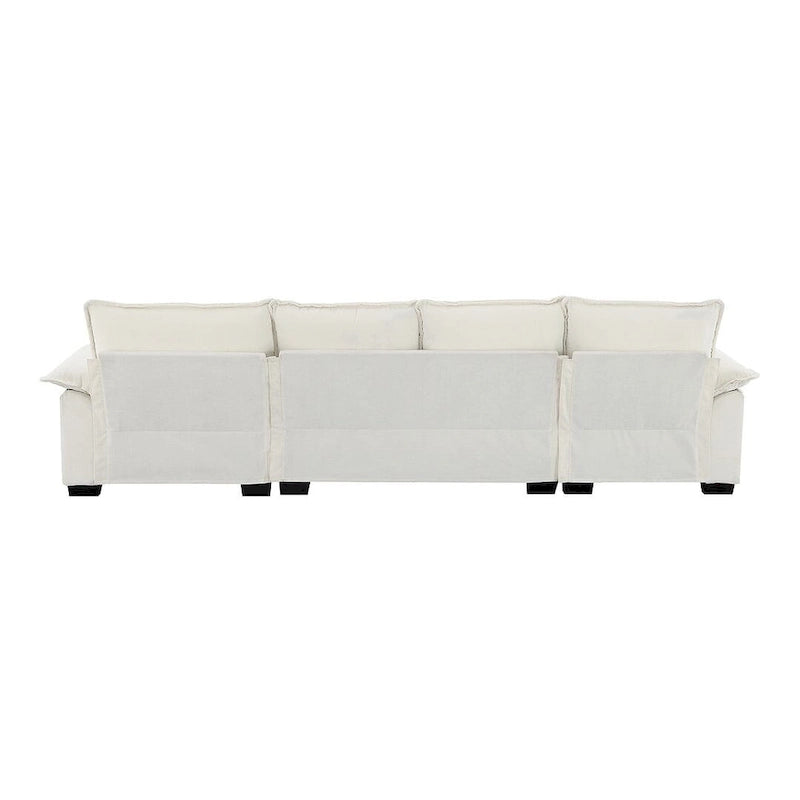 Canapé d'angle en chenille 5 places en forme de L avec chaise longue réversible et fonction couchage pour salon, appartement