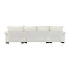 Canapé d'angle en chenille 5 places en forme de L avec chaise longue réversible et fonction couchage pour salon, appartement