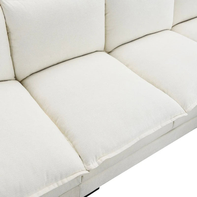 Canapé d'angle en chenille 5 places en forme de L avec chaise longue réversible et fonction couchage pour salon, appartement