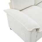Canapé d'angle en chenille 5 places en forme de L avec chaise longue réversible et fonction couchage pour salon, appartement