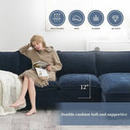 Canapé d'angle en chenille 5 places en forme de L avec chaise longue réversible et fonction couchage pour salon, appartement
