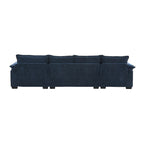 Canapé d'angle en chenille 5 places en forme de L avec chaise longue réversible et fonction couchage pour salon, appartement