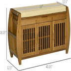 Banc à chaussures avec armoires de rangement – 12.5P x 40.25L x 18.25H