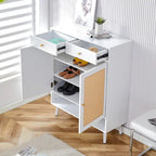 Meuble de rangement minimaliste moderne, meuble à chaussures en rotin, meuble haut de lit. Belle forme pour les couloirs et les salons