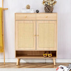 Meuble de rangement minimaliste moderne, meuble à chaussures en rotin, meuble haut de lit. Belle forme pour les couloirs et les salons