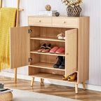 Meuble de rangement minimaliste moderne, meuble à chaussures en rotin, meuble haut de lit. Belle forme pour les couloirs et les salons