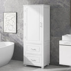 Freestanding Storage Cabinet with Two Drawers and Adjustable Shelf