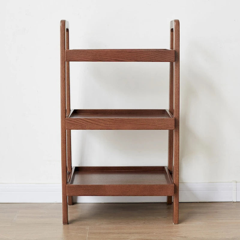 Banc de rangement en chêne couleur noyer, étagère à chaussures à 3 niveaux en bois de hêtre pour entrée, organisateur de rangement haut de gamme