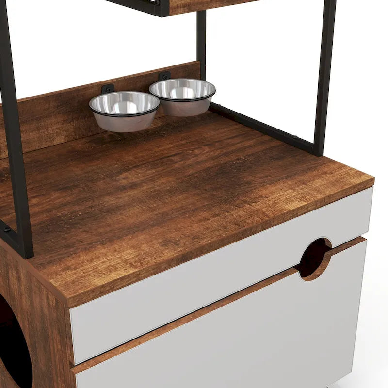 Meubles pour litière pour chat avec arbre à chat, meuble pour chat, armoire pour chat