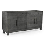  Solid Wood 4 Door Sideboard - Gray - N/A