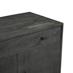 Bahut 4 portes en bois massif - Gris