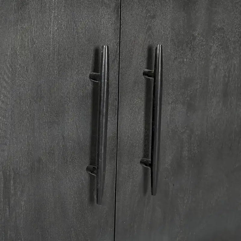 Bahut 4 portes en bois massif - Gris