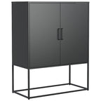Meuble de rangement en acier avec étagères réglables, meuble d'appoint autoportant avec portes magnétiques, buffet bahut robuste