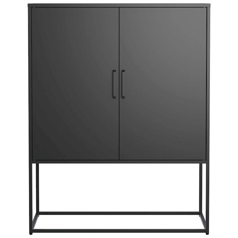 Meuble de rangement en acier avec étagères réglables, meuble d'appoint autoportant avec portes magnétiques, buffet bahut robuste