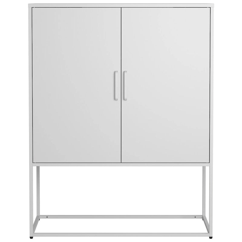 Meuble de rangement en acier avec étagères réglables, meuble d'appoint autoportant avec portes magnétiques, buffet bahut robuste